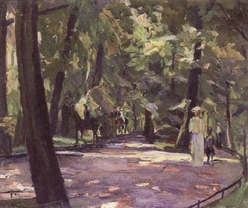 Albert Weisgerber Riding in the English Gardens